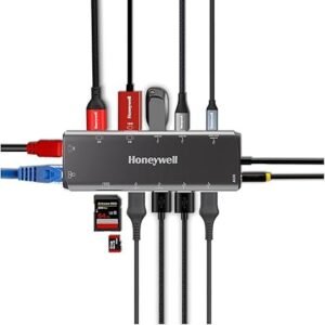Honeywell Newly Launched 14-in-1 Type C Dock with Dual 8K HDMI& DP, Ethernet Port, USB 3.2, 3.0 & 2.0, 2xType C 3.2, 3.5 mm Audio Port, SD & MicroSD Slot, for All Devices Like Windows/MacBook
